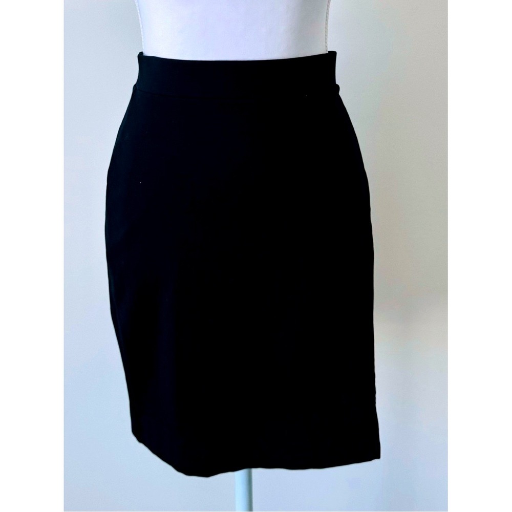 Stretch Pencil Skirt With Slit Black Forever 21 Sz M